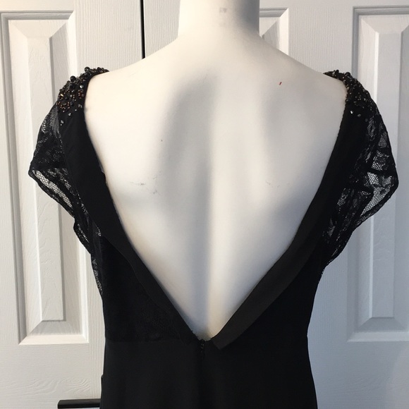 ANTHROPOLOGIE Pins and Needles Black Beaded OPEN BACK MIDI Dress - Picture 7 of 9